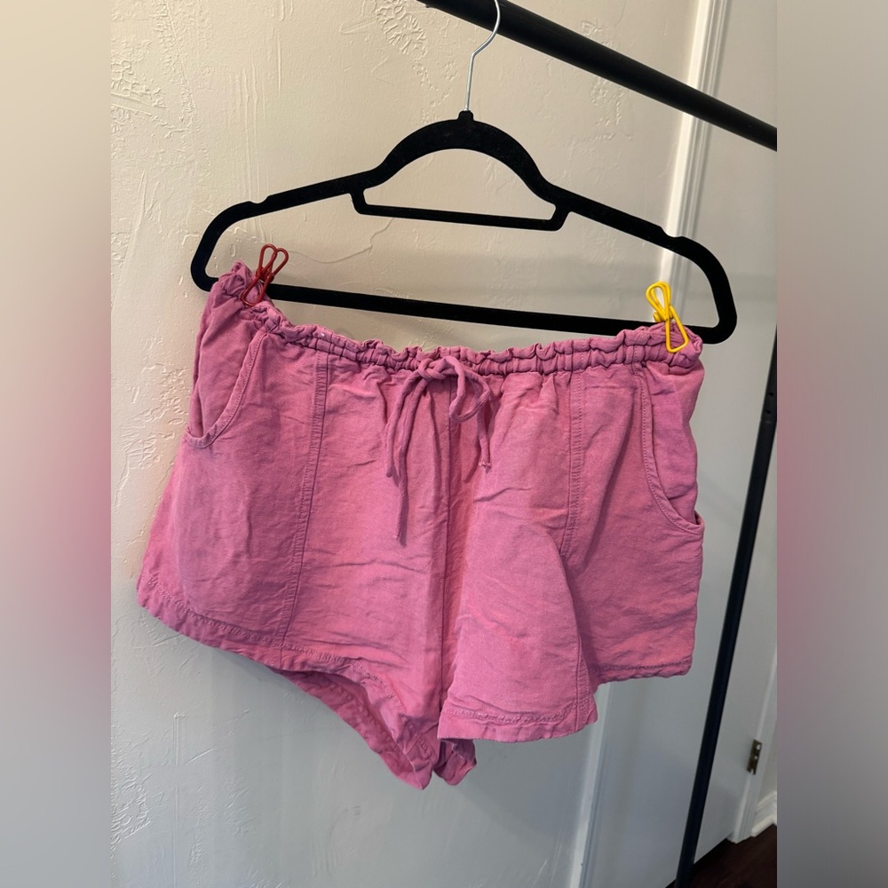 Free People High Waist Pink Parachute Shorts